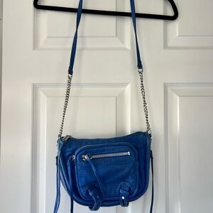 Elegant Blue Leather Crossbody Bag